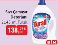 TURSİL SIVI ÇAMAŞIR DETERJANI 2145 ML TURSİL SIVI ÇAMAŞIR DETERJANI 2145 ML